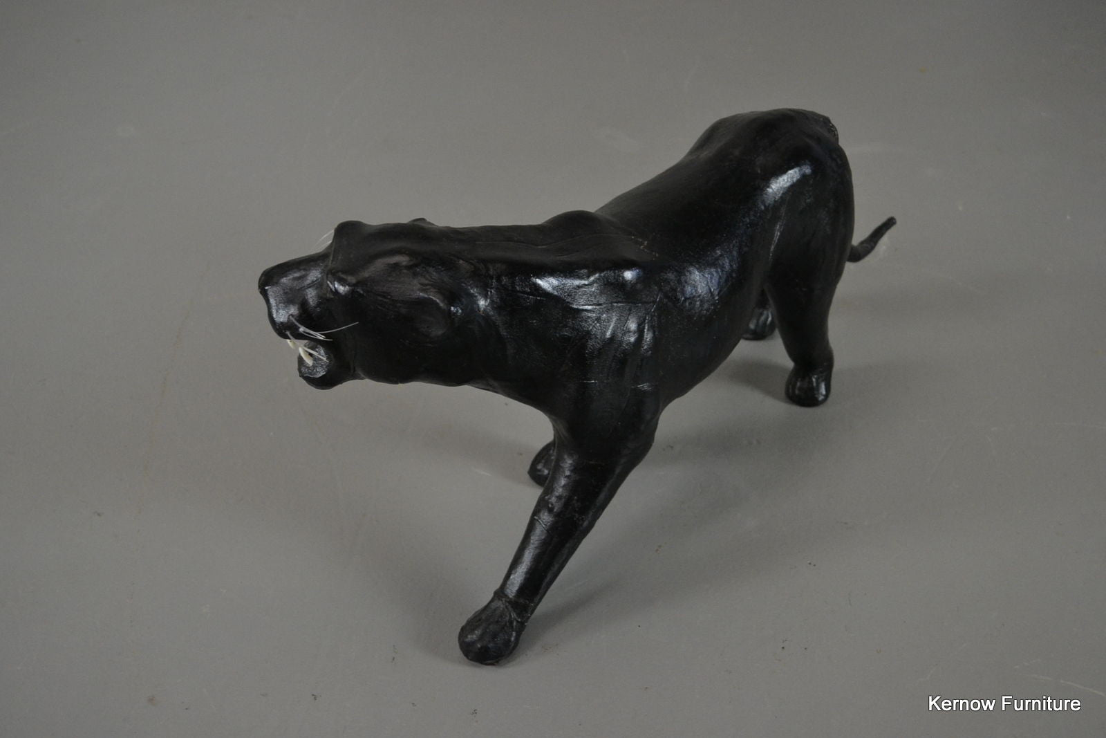 Vintage Black Papier Mache Panther Cat - Kernow Furniture