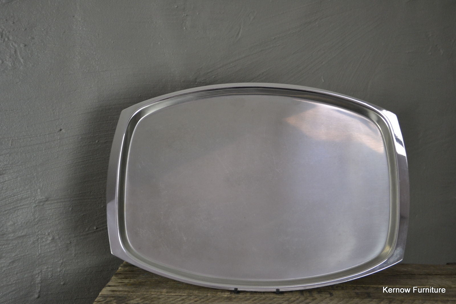 Retro Stainless Steel Serving Drinks Tray - Kernow Furniture