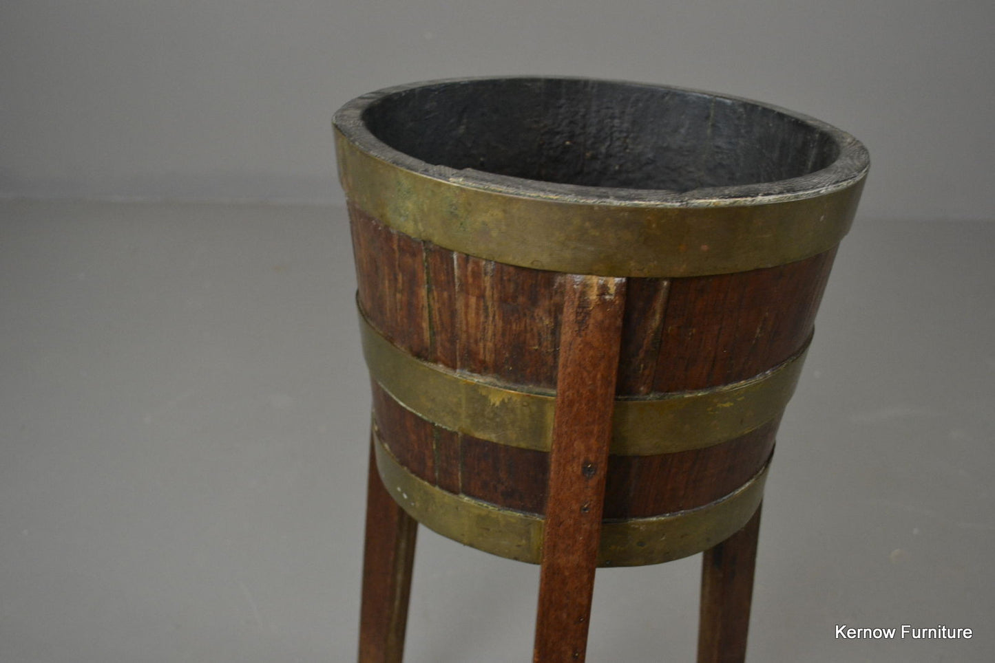 Oak Barrel Plant Stand - Kernow Furniture