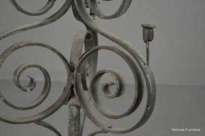 Scrolled Wrought Iron Large Candelabra - Kernow Furniture