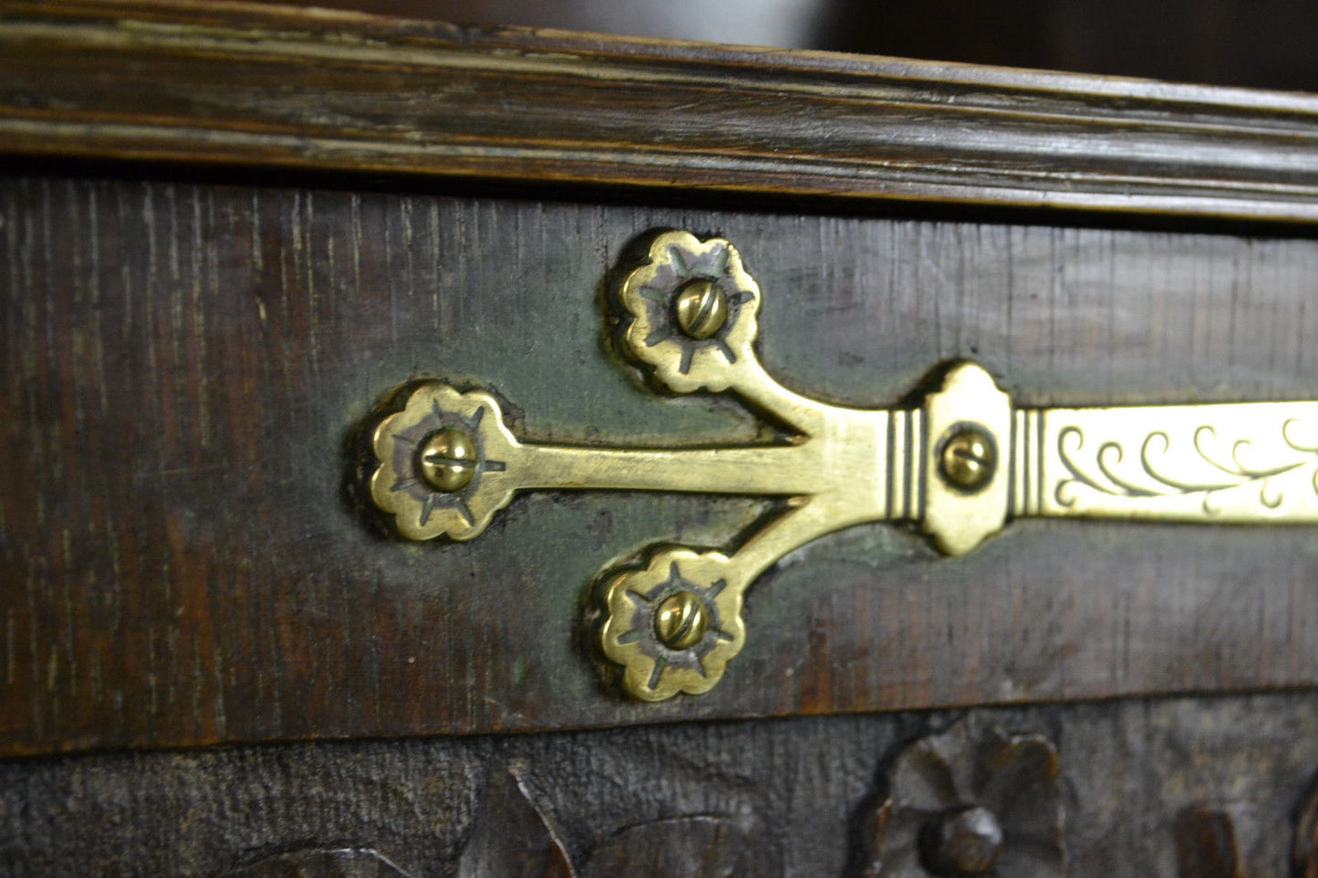 Art Nouveau Oak Wall Cupboard - Kernow Furniture