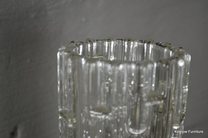 Sklo Union Rudolfova Hut Clear Glass Retro Vase - Kernow Furniture