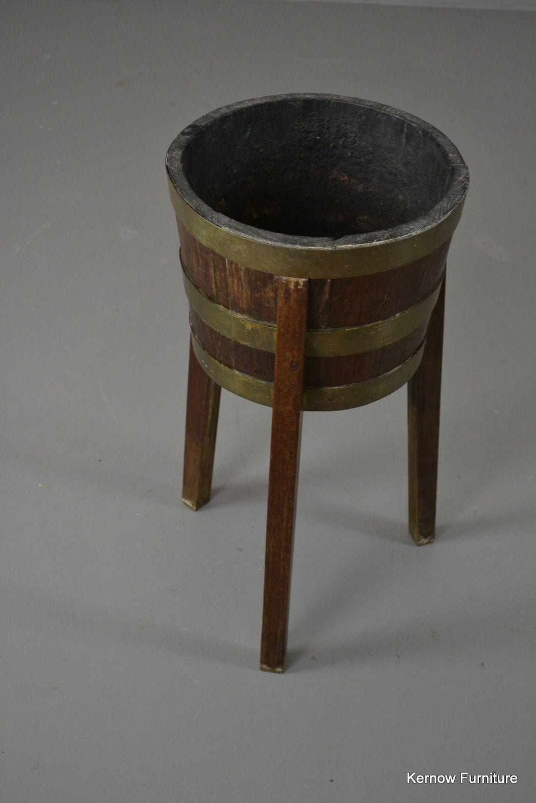 Oak Barrel Plant Stand - Kernow Furniture