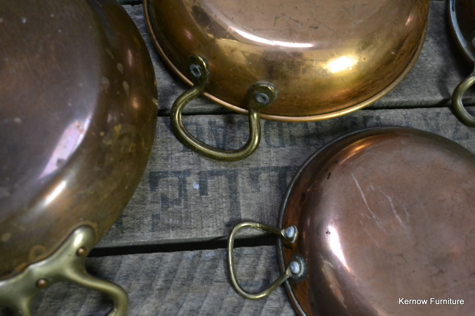 3 Copper Pans & Egg Poacher - Kernow Furniture