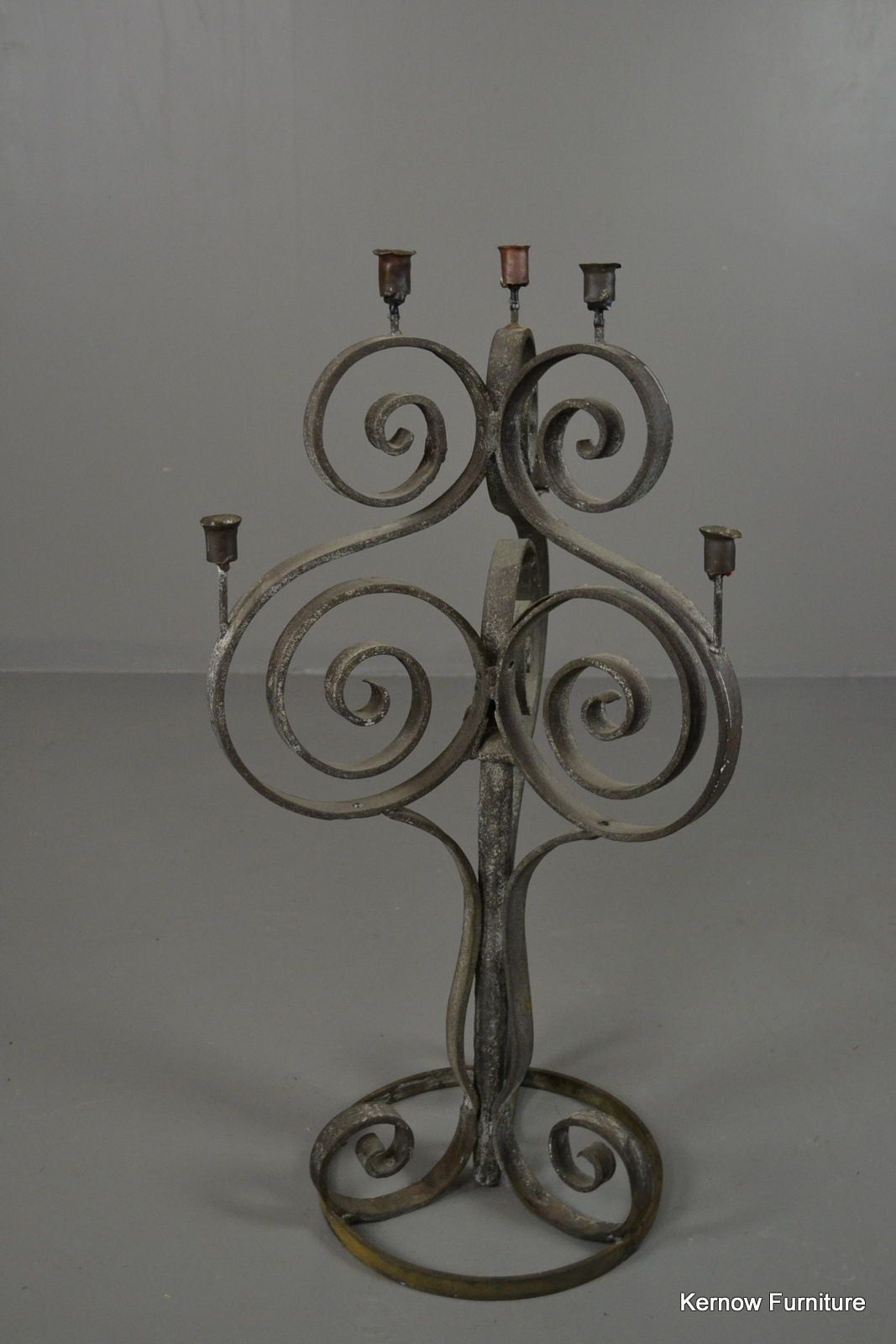 Scrolled Wrought Iron Large Candelabra - Kernow Furniture