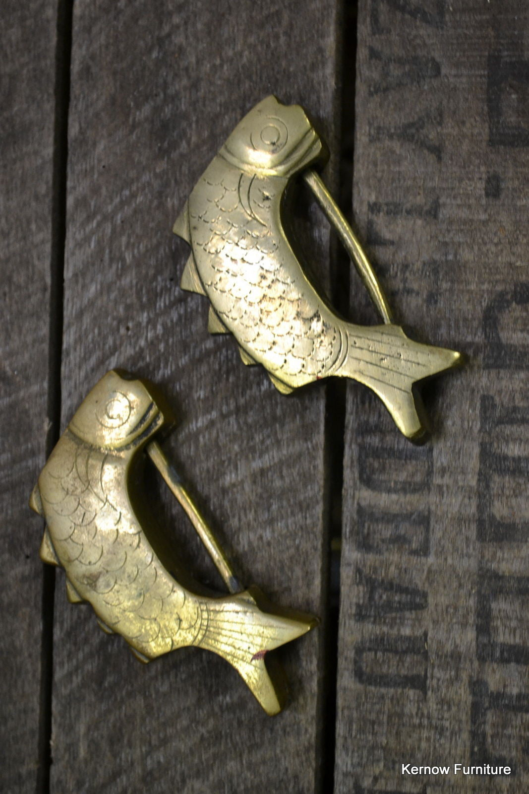 Pair Oriental Fish Brass Padlock - Kernow Furniture