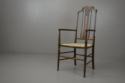 Art Nouveau Open Arm Carver Chair - Kernow Furniture