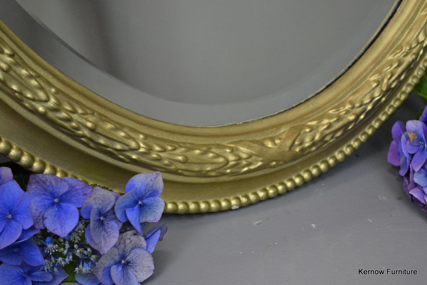 Large Oval Gold Wall Mirror - Kernow Furniture