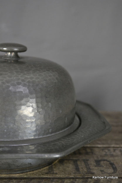 Hammered Pewter Domed Lid Butter Dish - Kernow Furniture