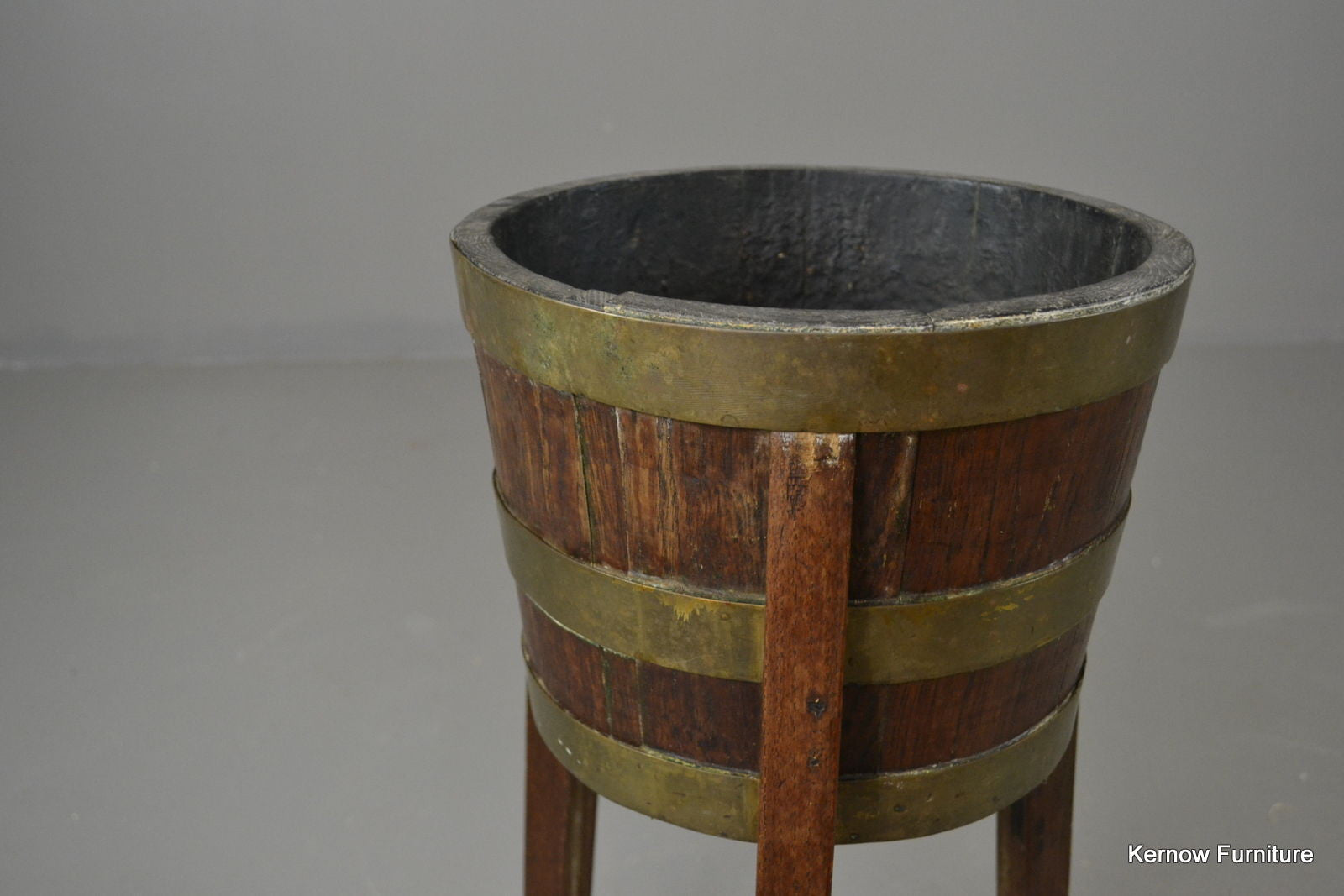 Oak Barrel Plant Stand - Kernow Furniture