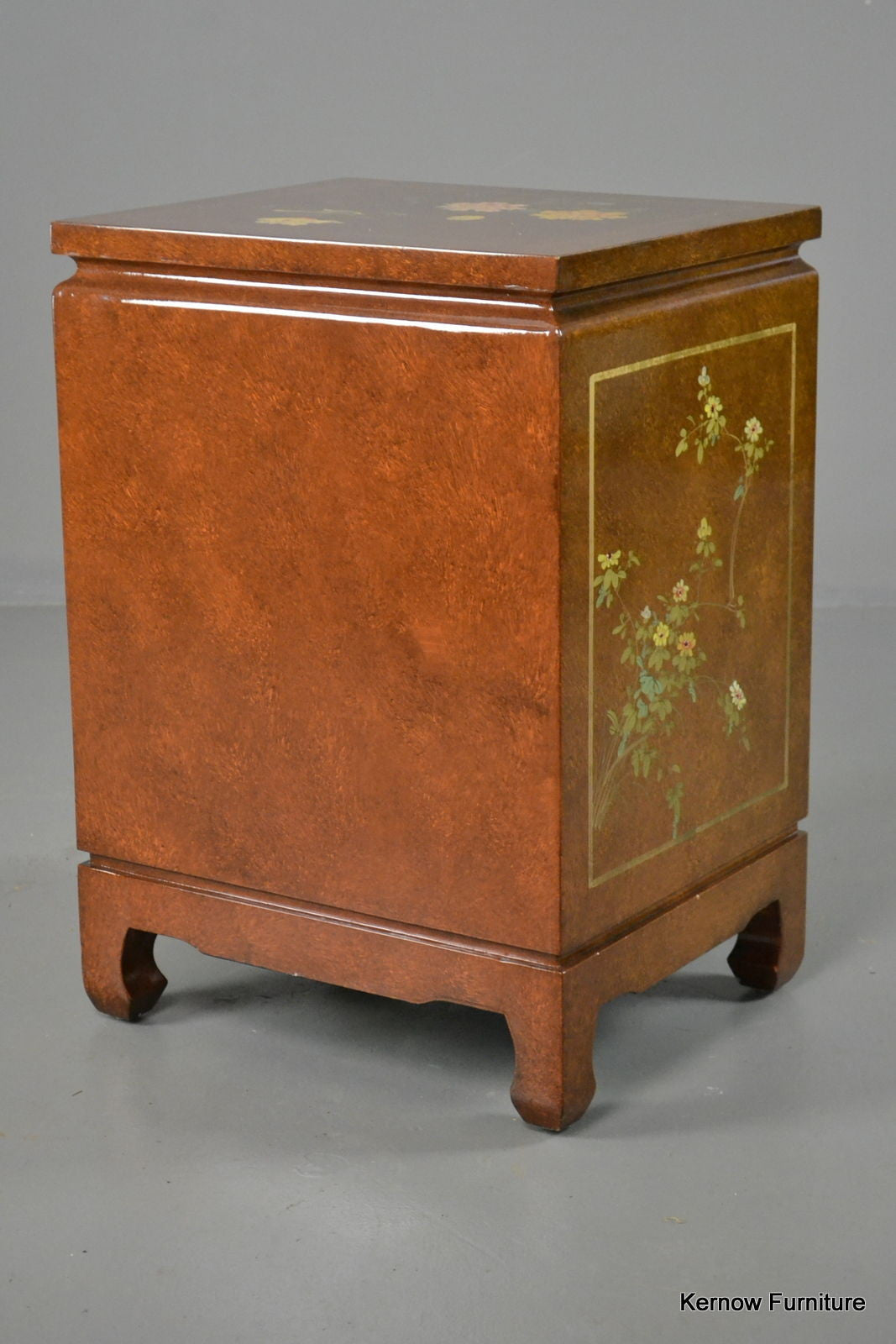 Oriental Lacquered Bedside Cabinet - Kernow Furniture