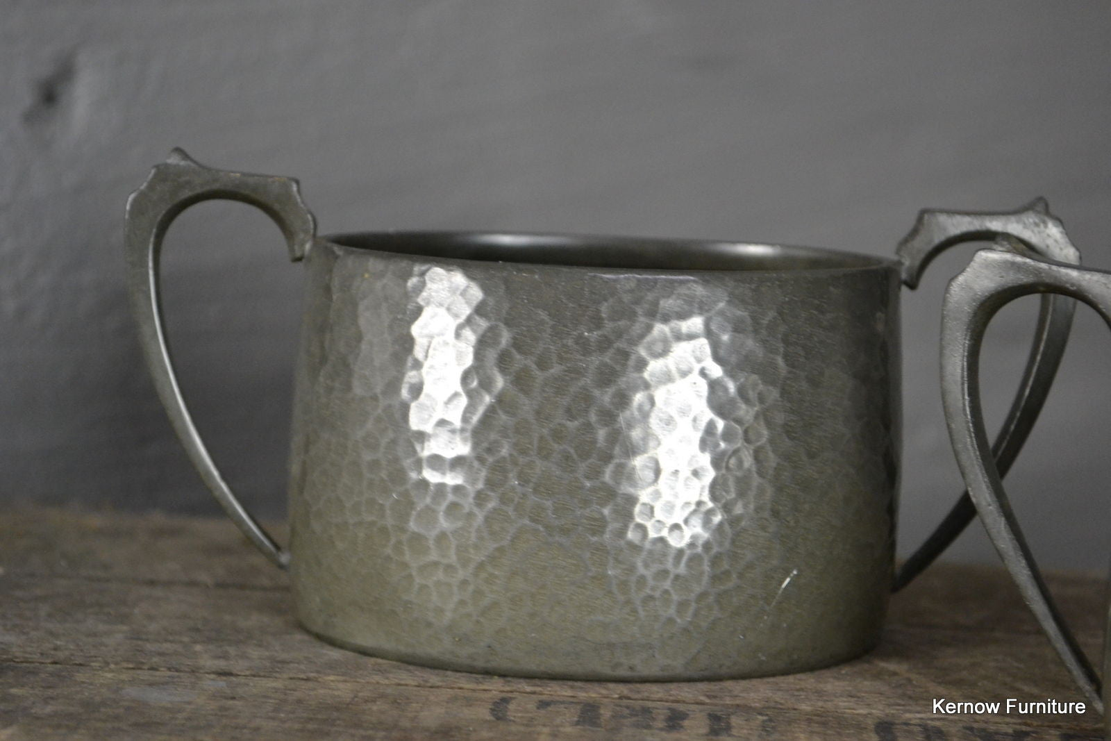 Hammered Pewter Small Jug & Sugr Bowl - Kernow Furniture