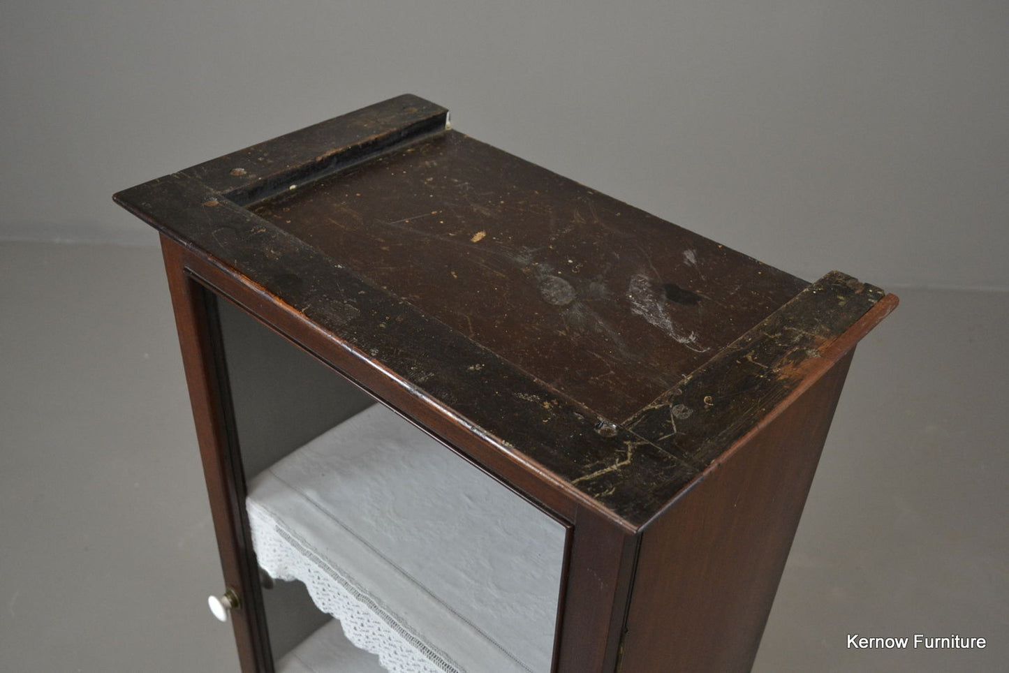 Edwardian Mahogany Glazed Cabinet - Kernow Furniture