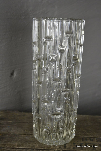 Sklo Union Rudolfova Hut Clear Glass Retro Vase - Kernow Furniture