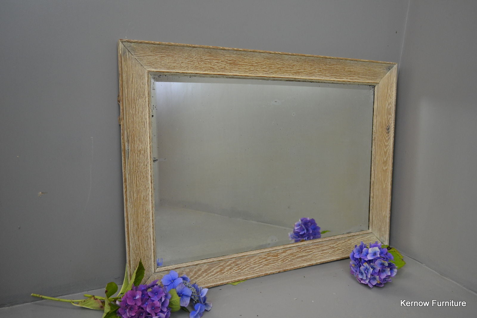 Limed Oak Large Overmantle Mirror - Kernow Furniture