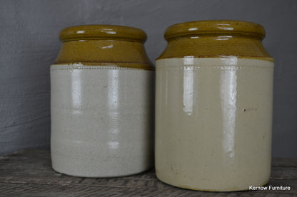 Pair Large Stoneware Jars - Kernow Furniture