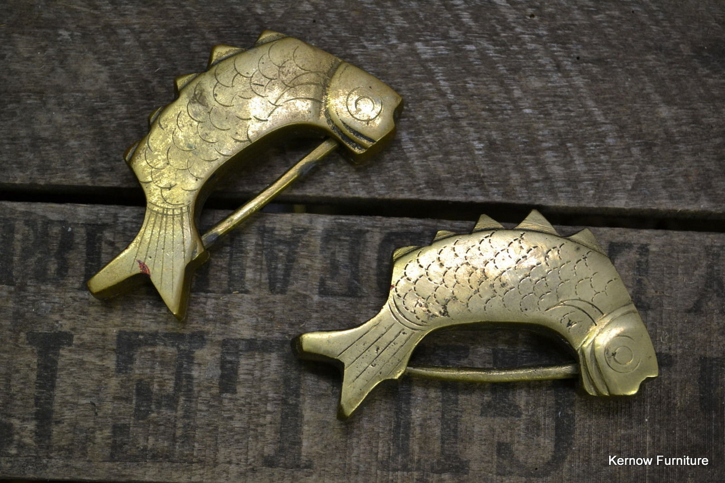 Pair Oriental Fish Brass Padlock - Kernow Furniture