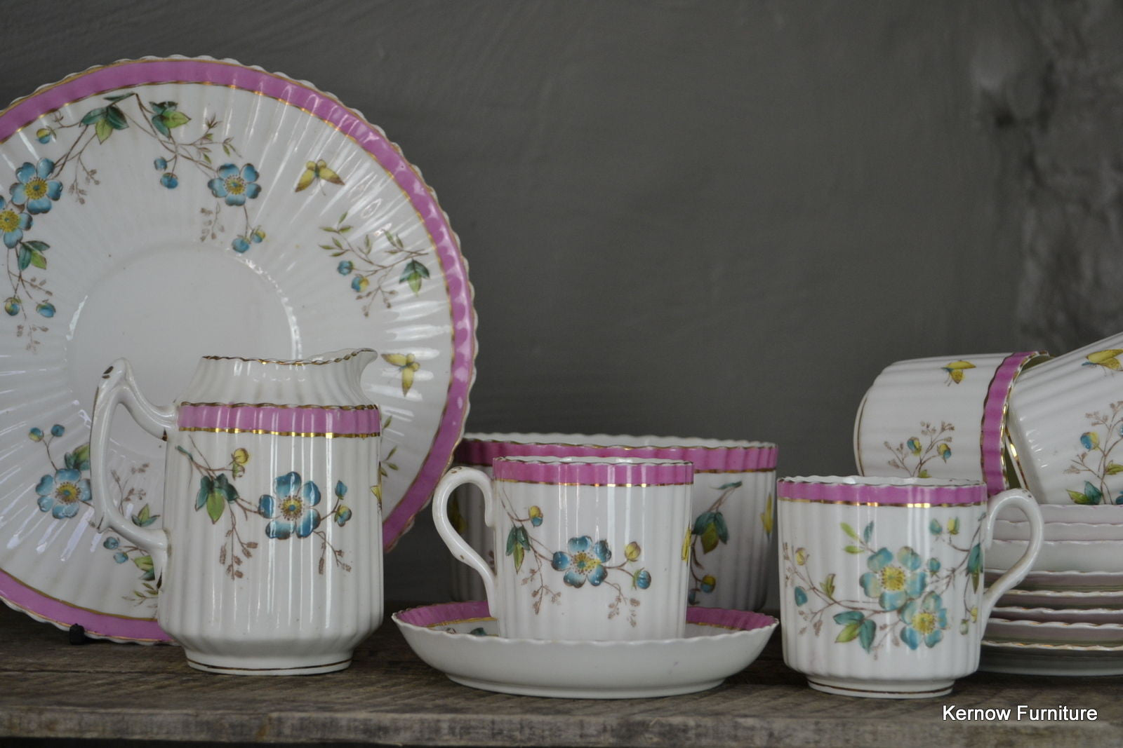 Handpainted Floral China Tea Set - Kernow Furniture