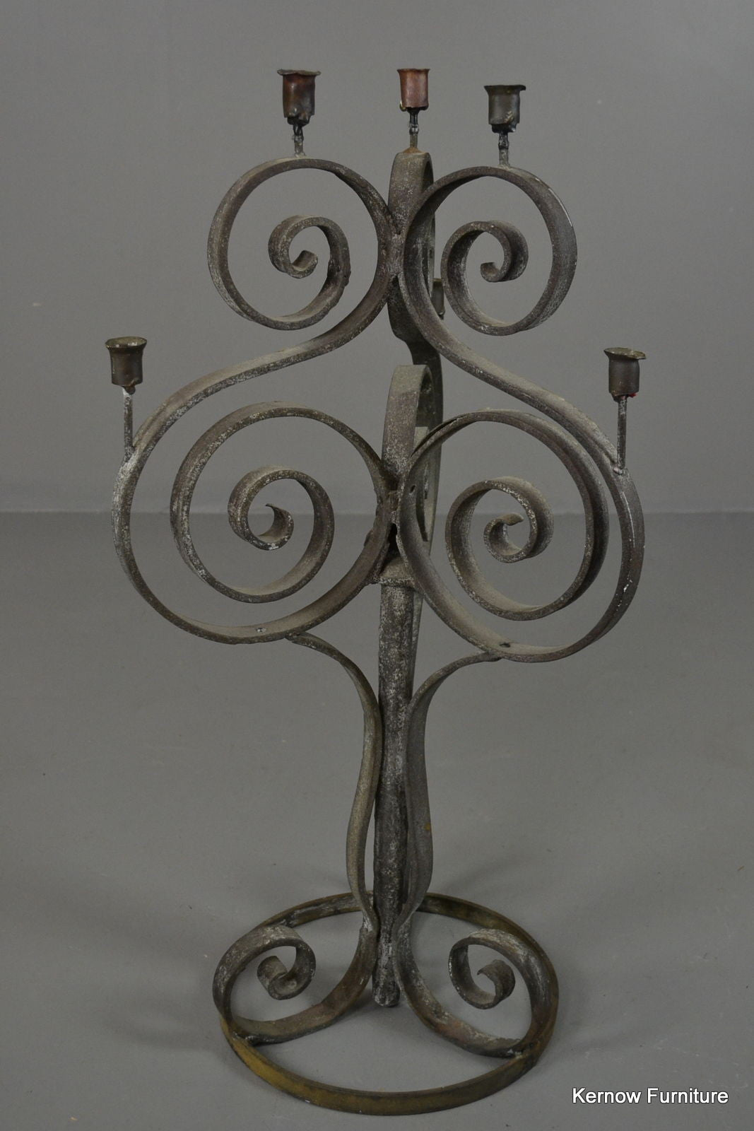 Scrolled Wrought Iron Large Candelabra - Kernow Furniture