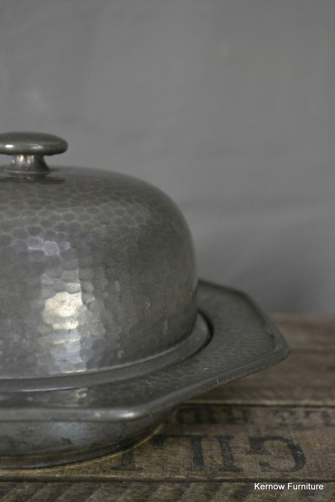 Hammered Pewter Domed Lid Butter Dish - Kernow Furniture