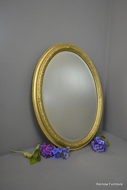 Large Oval Gold Wall Mirror - Kernow Furniture