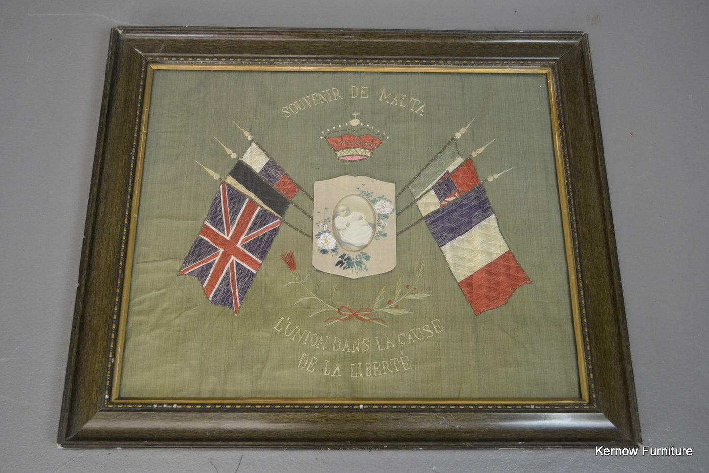 WWI Silk Embroidered Picture - Kernow Furniture