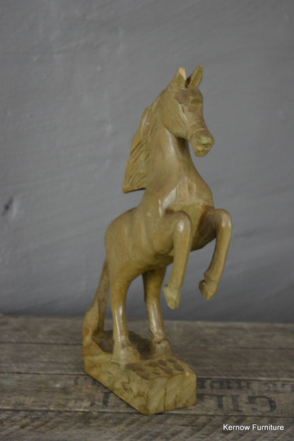 Hand Carved Horse Statue Ornament - Kernow Furniture