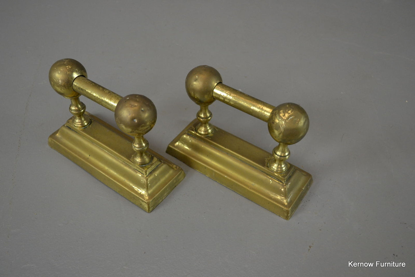 Pair Brass Poker Rests - Kernow Furniture