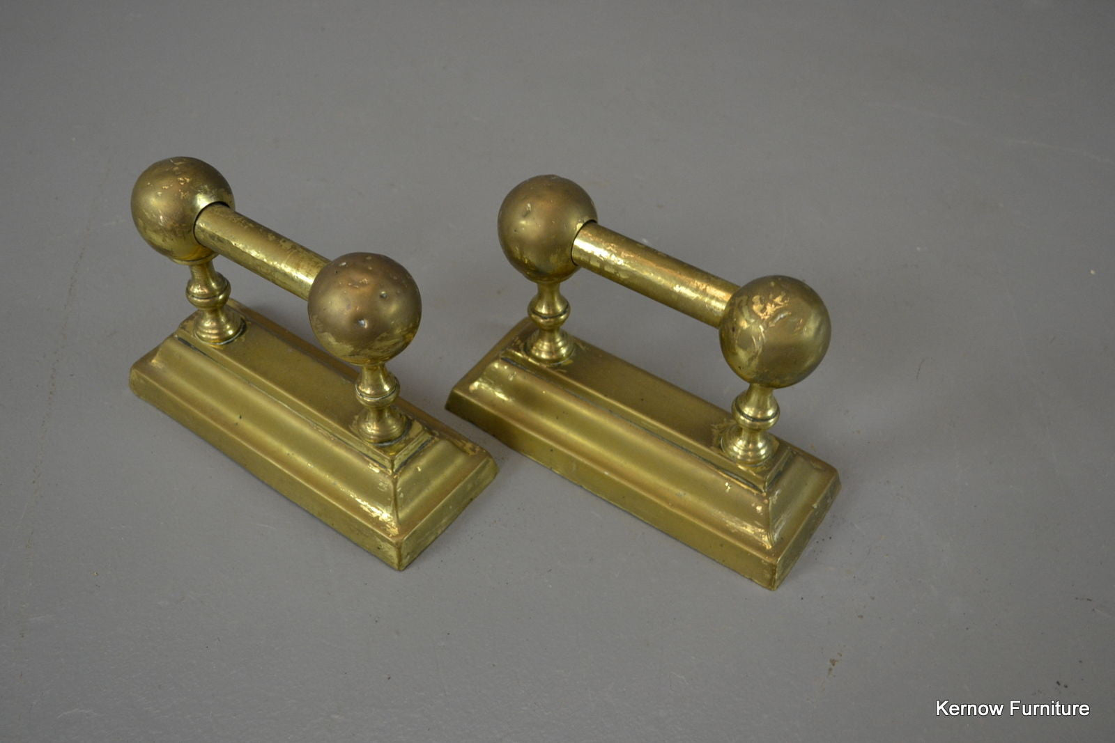 Pair Brass Poker Rests - Kernow Furniture