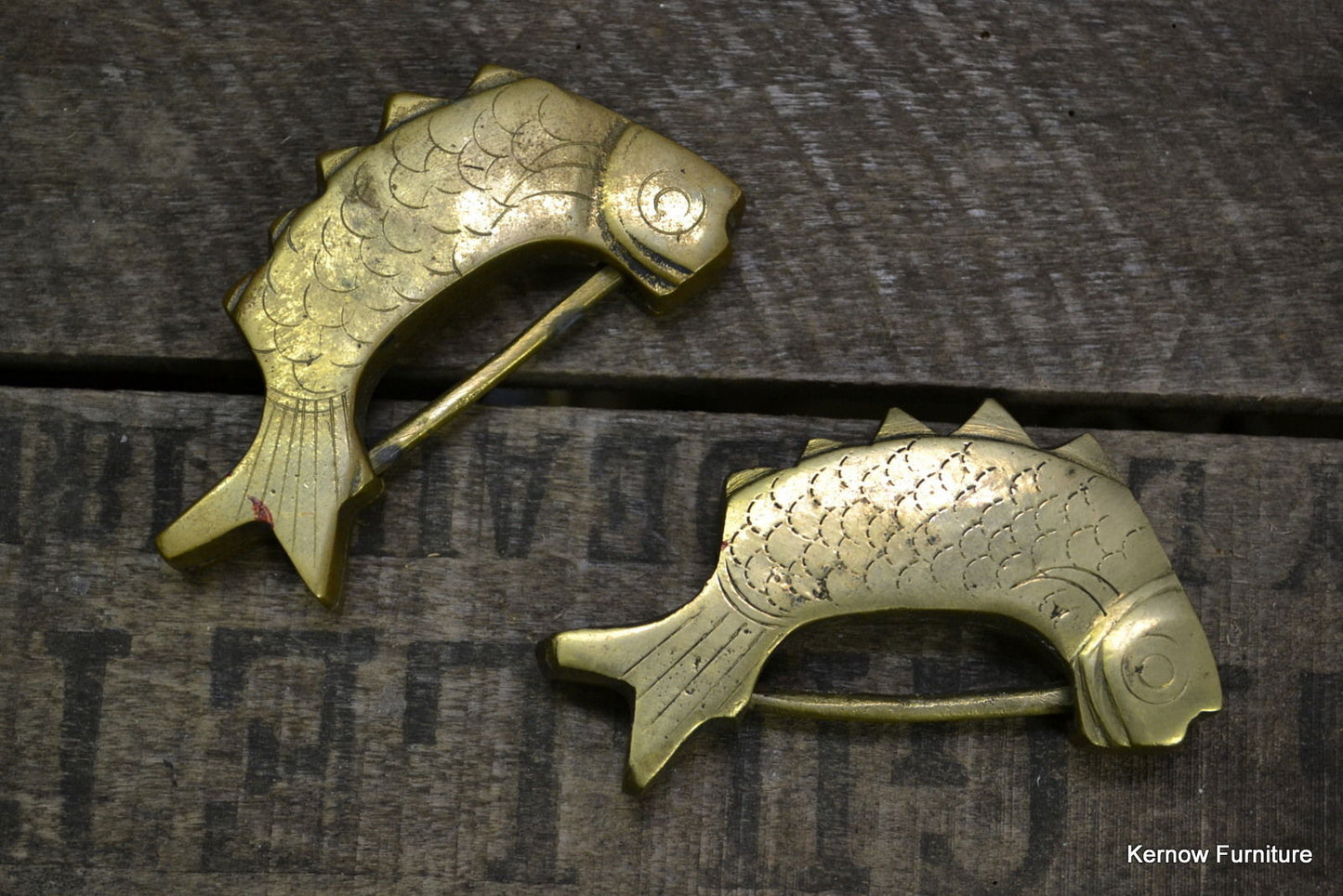 Pair Oriental Fish Brass Padlock - Kernow Furniture