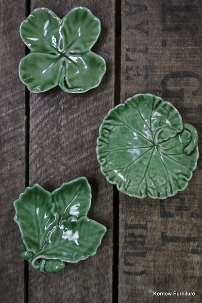 3 Vintage Majolica Pin Dishes - Kernow Furniture