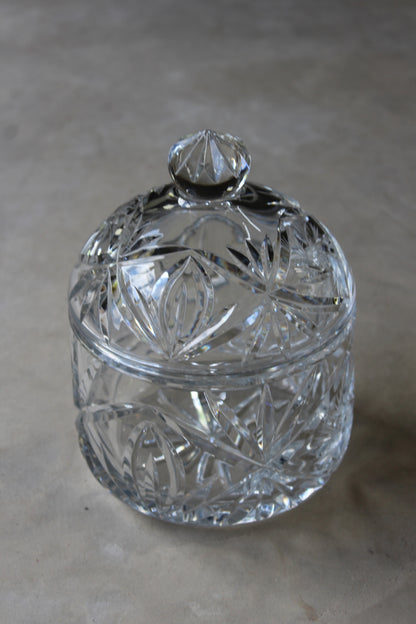 Large Cut Glass Pot & Lid - Kernow Furniture