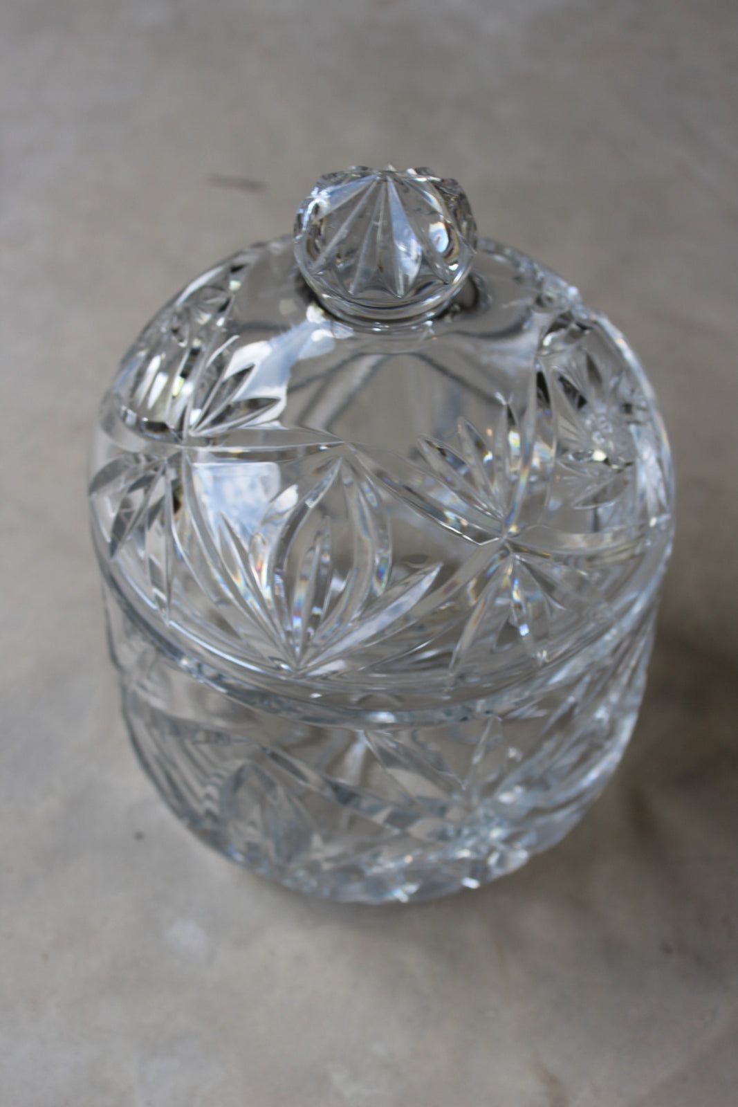 Large Cut Glass Pot & Lid - Kernow Furniture