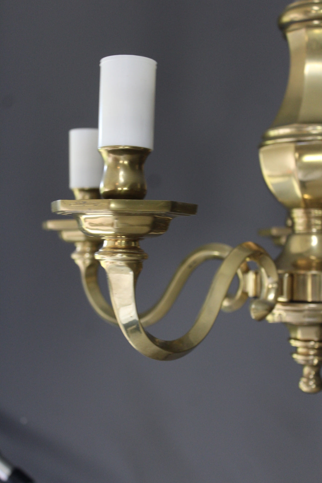 Brass 5 Arm Chandelier - Kernow Furniture