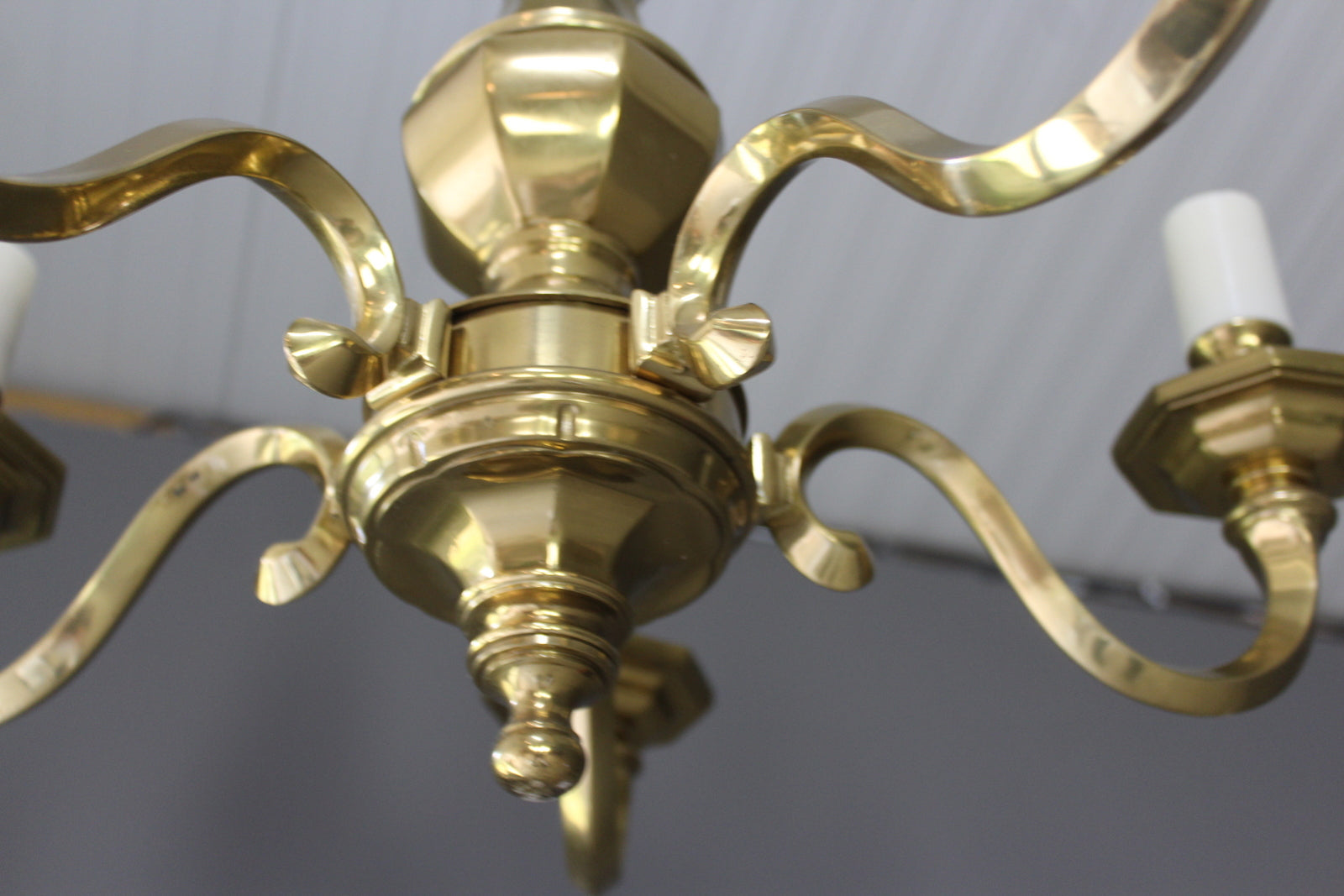 Brass 5 Arm Chandelier - Kernow Furniture