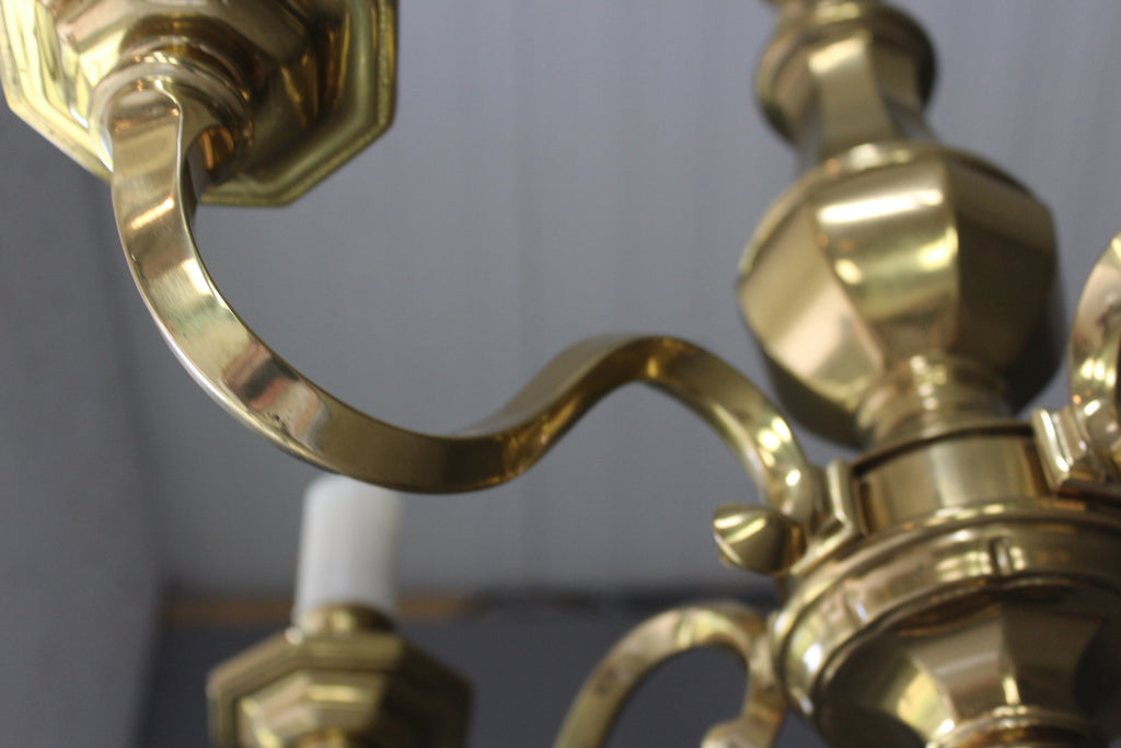 Brass 5 Arm Chandelier - Kernow Furniture