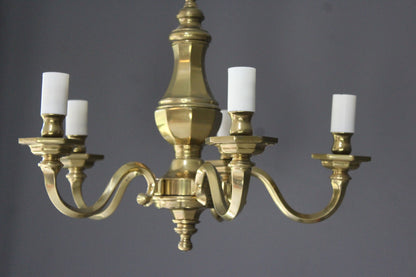 Brass 5 Arm Chandelier - Kernow Furniture