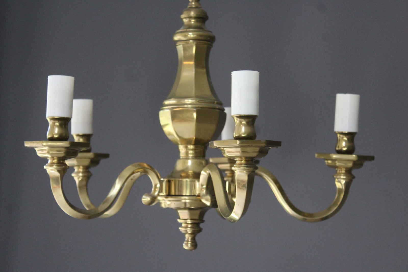 Brass 5 Arm Chandelier - Kernow Furniture