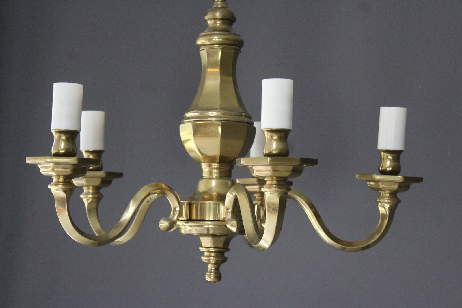 Brass 5 Arm Chandelier - Kernow Furniture