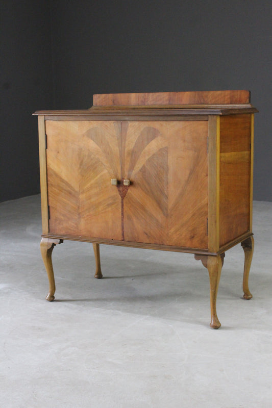 Vintage Walnut Veneer Small Cupboard - Kernow Furniture