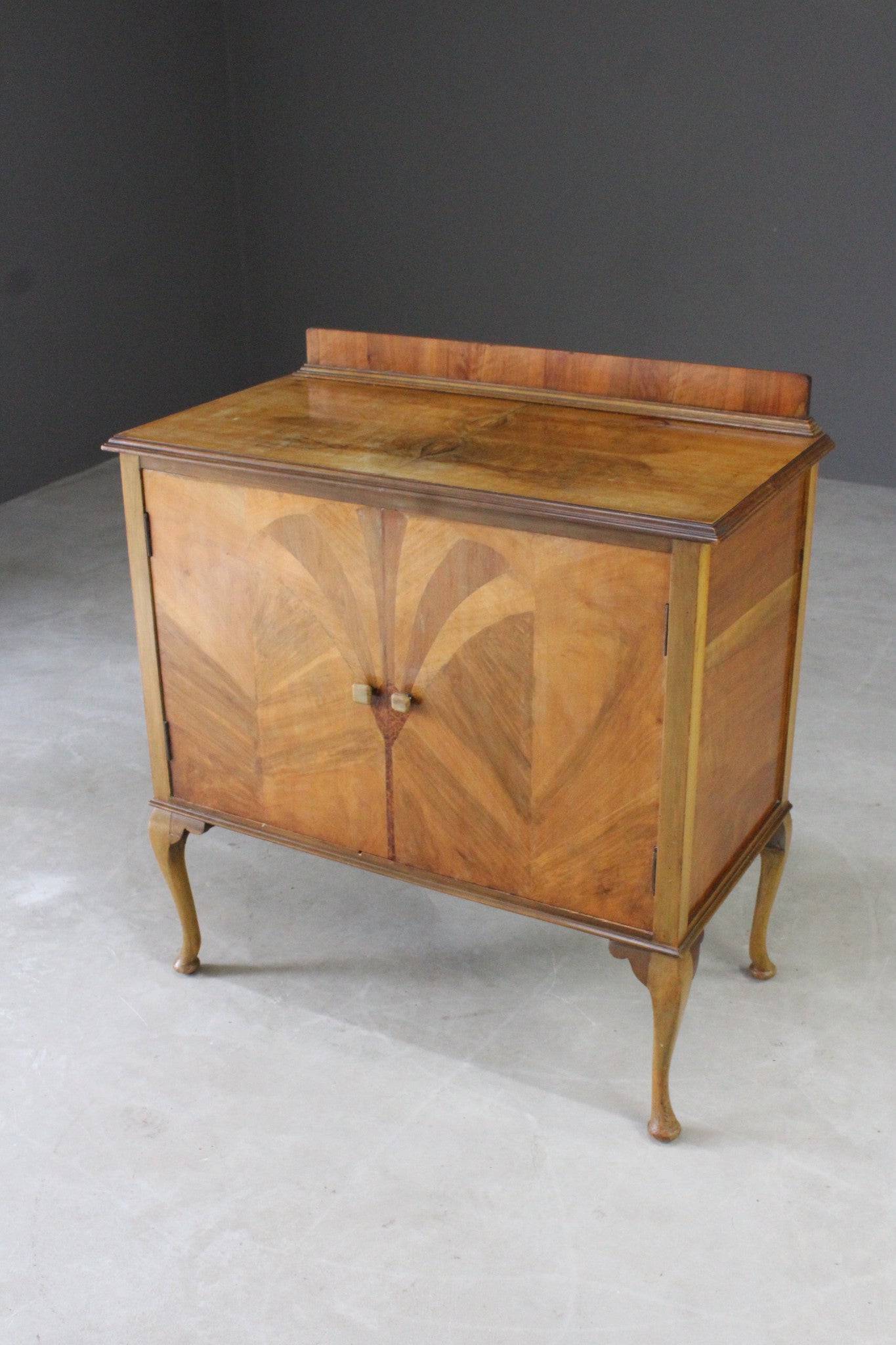 Vintage Walnut Veneer Small Cupboard - Kernow Furniture