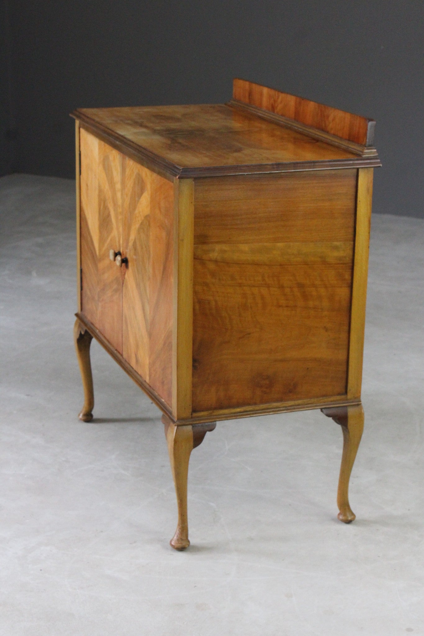 Vintage Walnut Veneer Small Cupboard - Kernow Furniture
