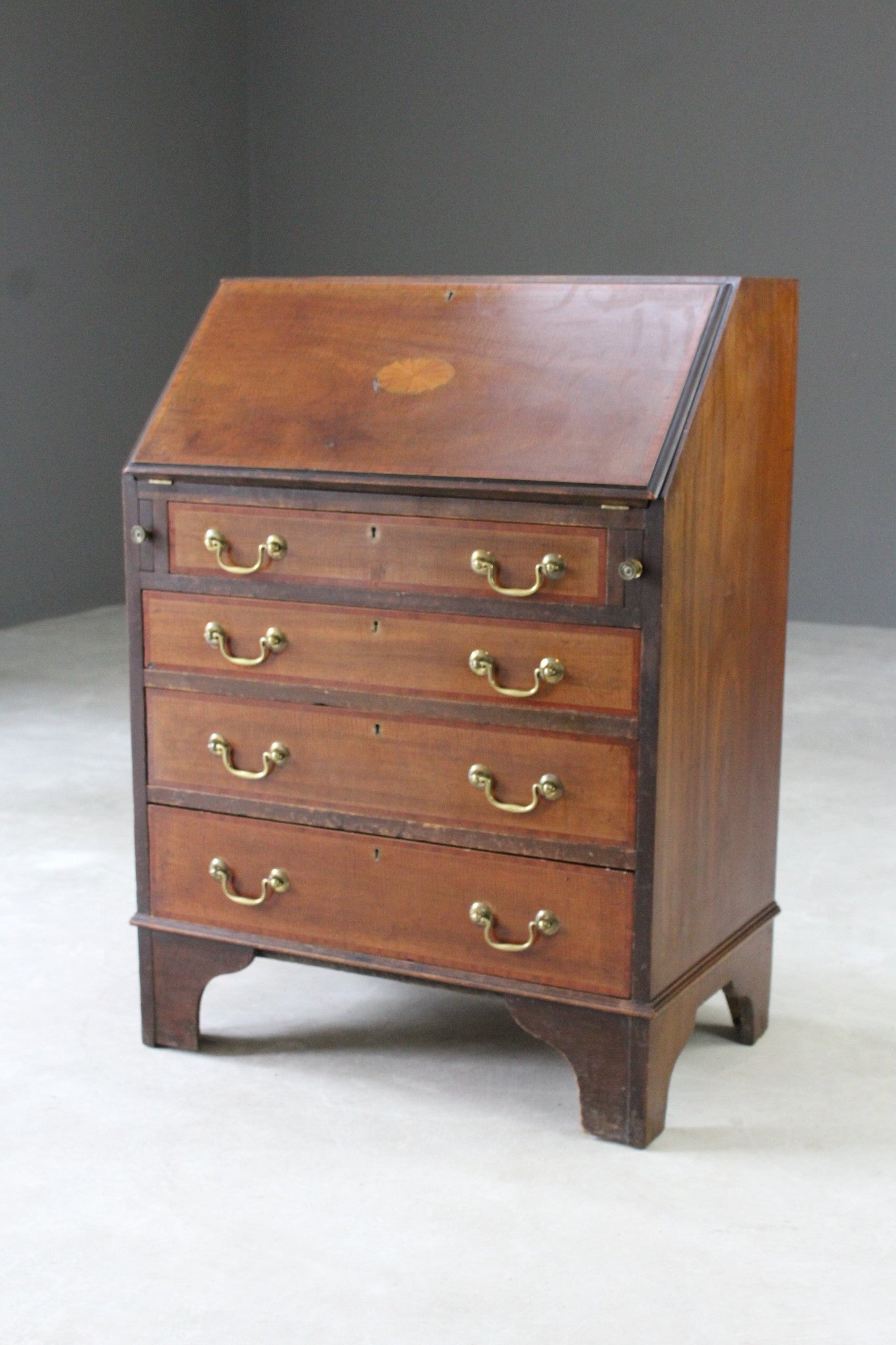 Antique Mahogany Writing Bureau - Kernow Furniture