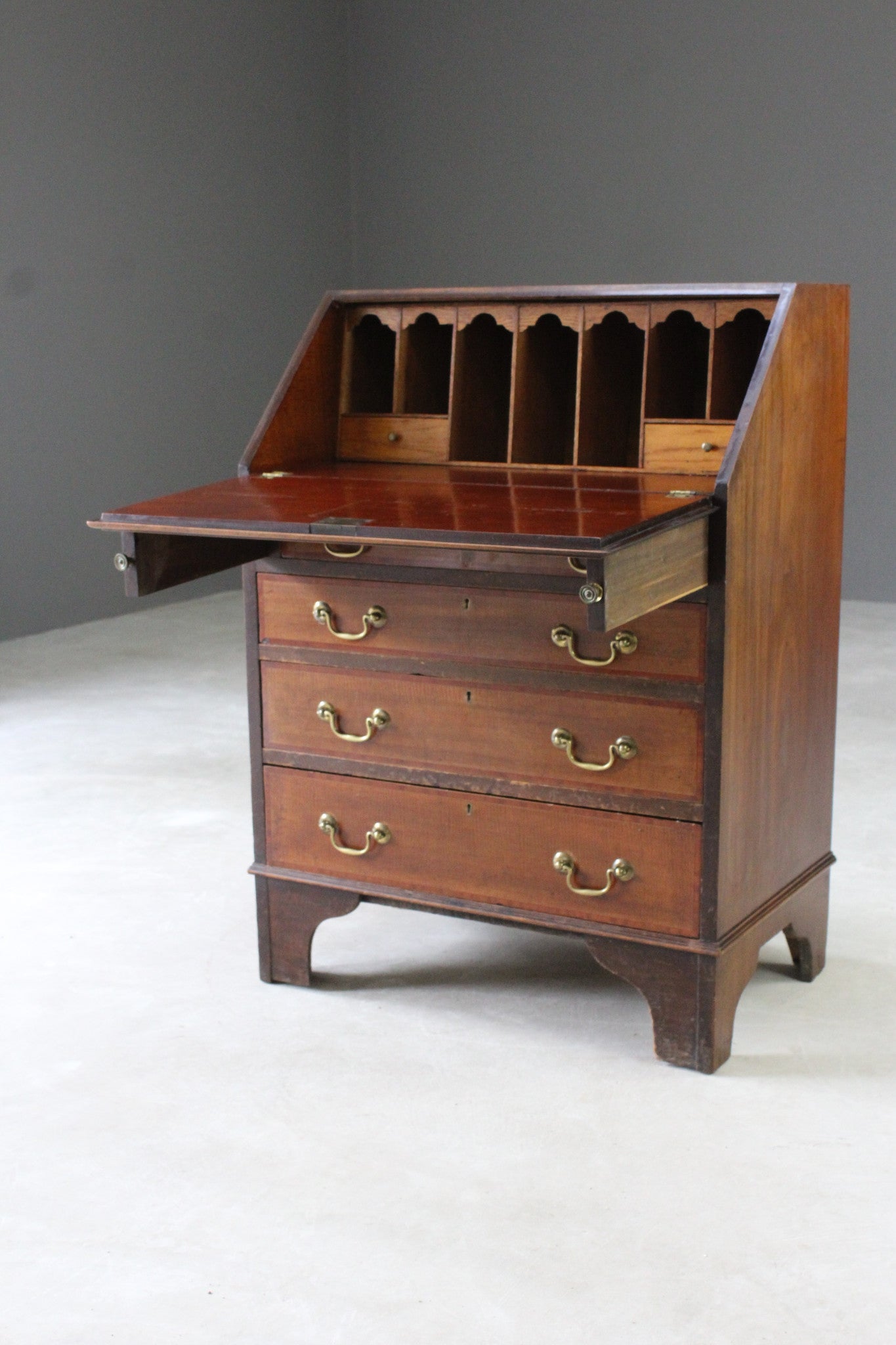 Antique Mahogany Writing Bureau - Kernow Furniture