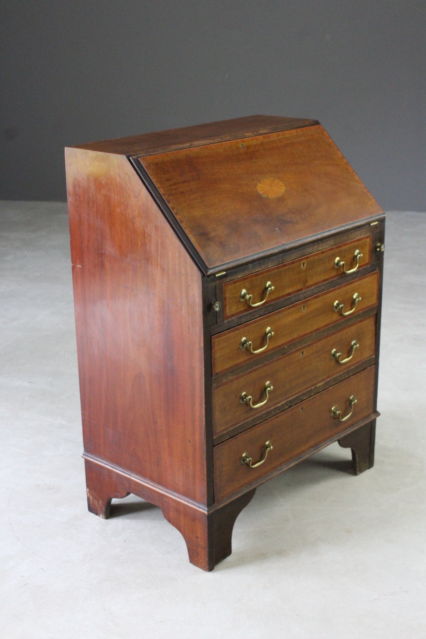 Antique Mahogany Writing Bureau - Kernow Furniture