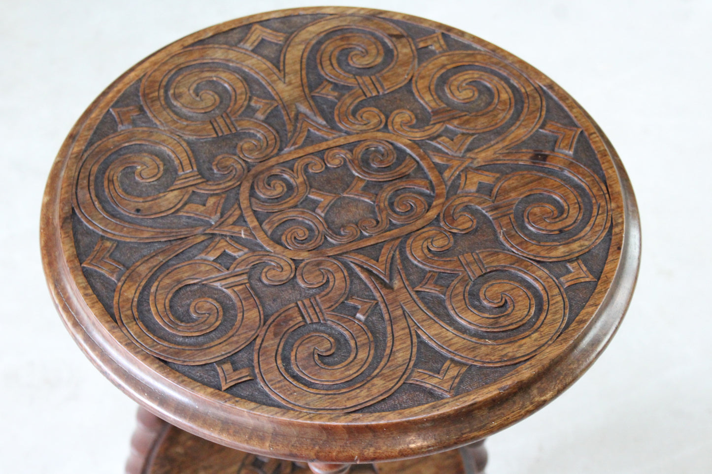 Small Carved Side Table - Kernow Furniture