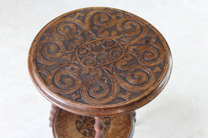 Small Carved Side Table - Kernow Furniture