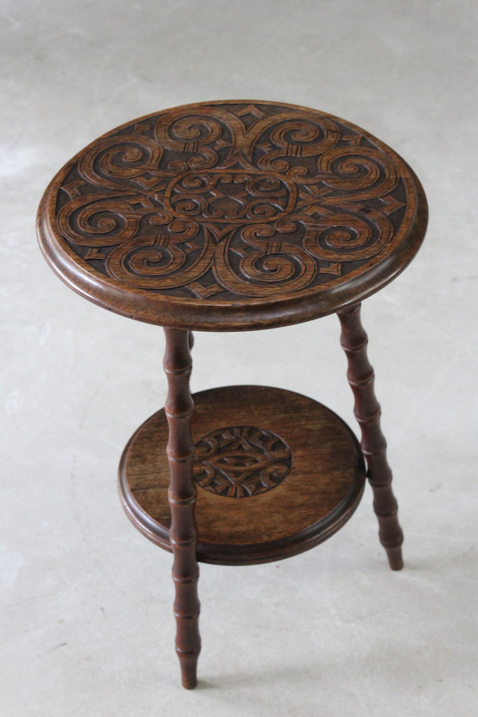 Small Carved Side Table - Kernow Furniture