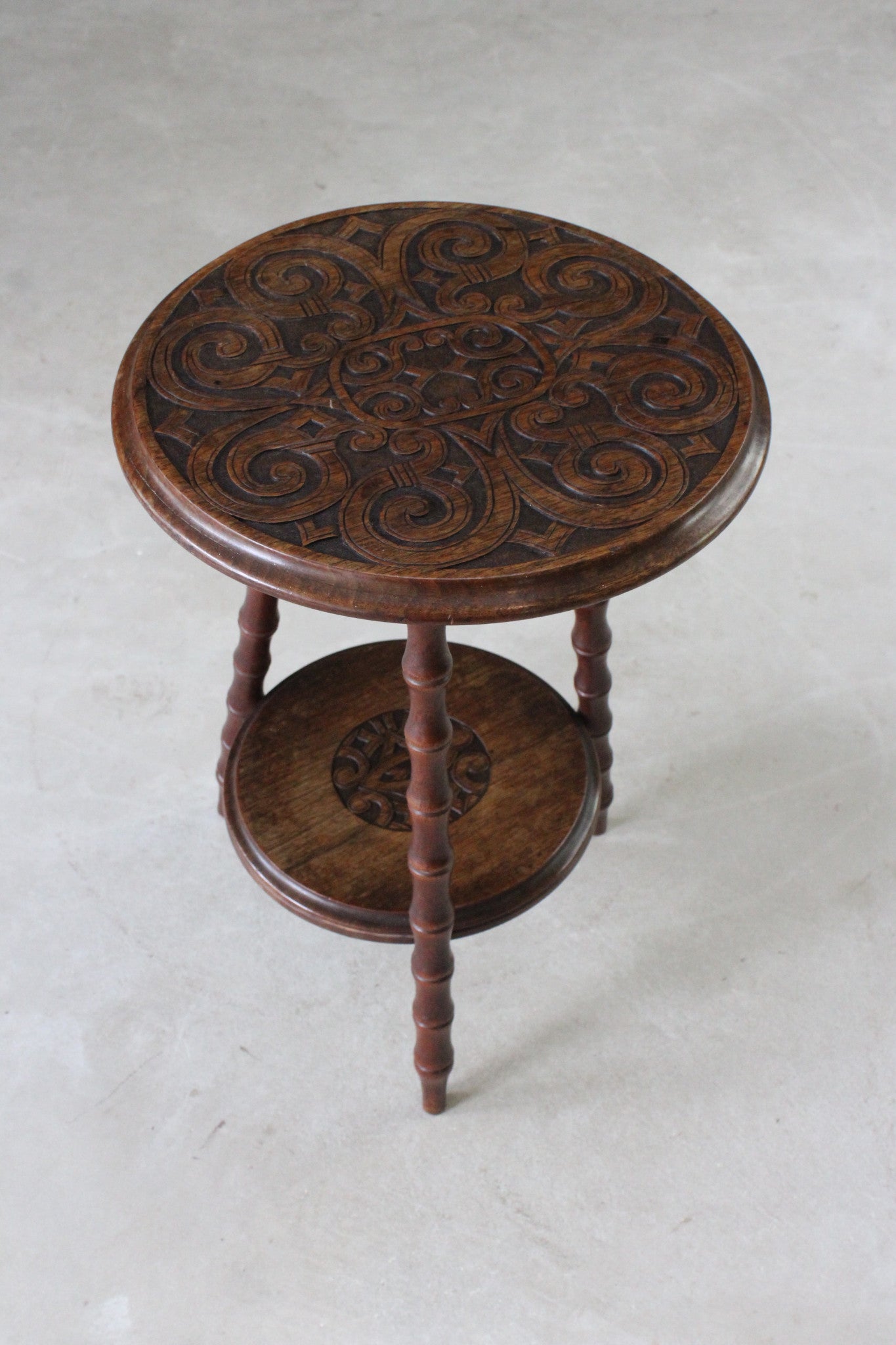 Small Carved Side Table - Kernow Furniture