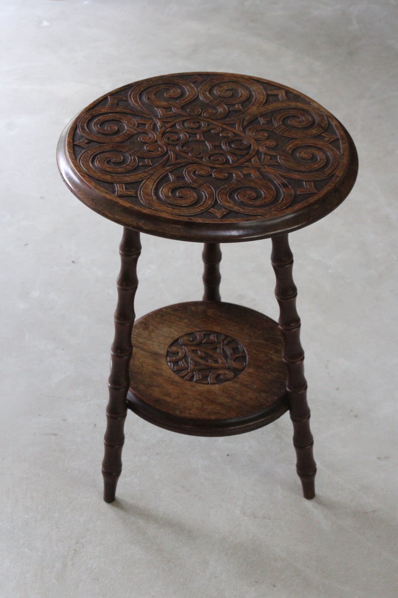 Small Carved Side Table - Kernow Furniture